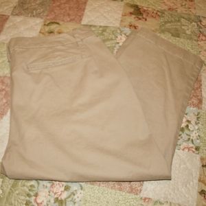 Khaki Brushed Cotton Capris